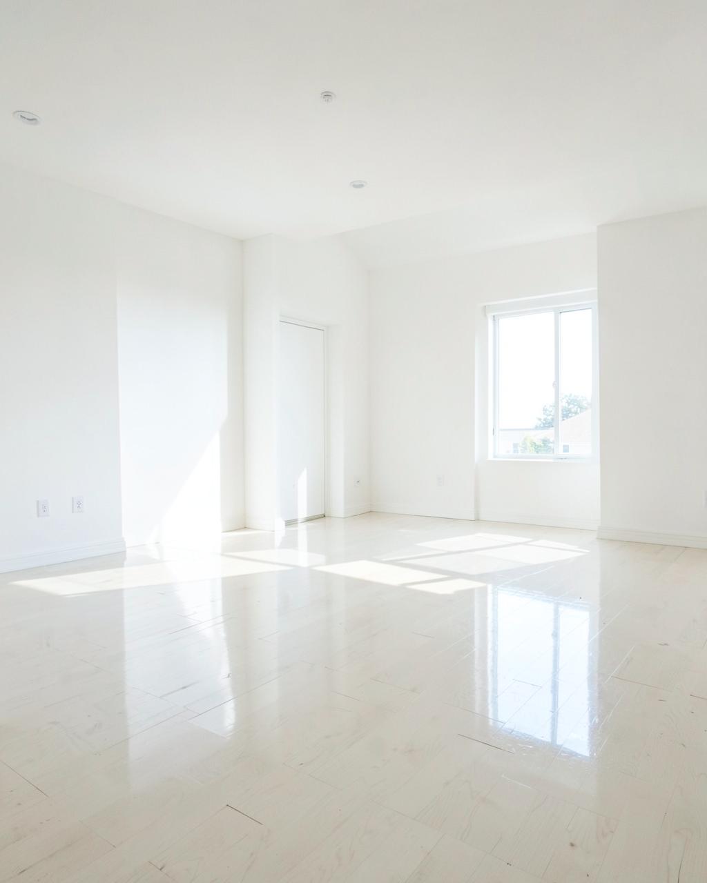 A bright, empty, freshly cleaned apartment